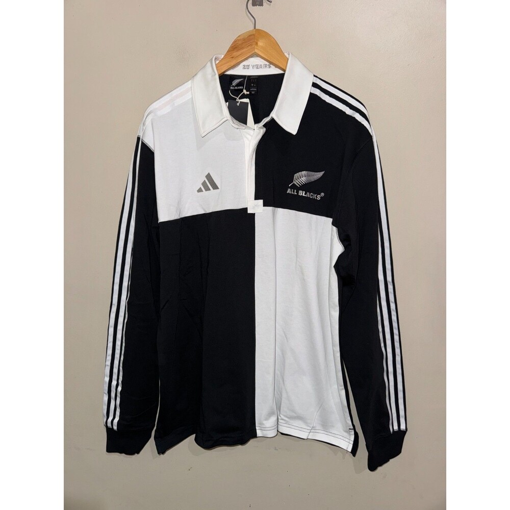 Adidas New Zealand All Blacks Culture Longsleeve Rugby Polo Shirt IZ0288 Mens L